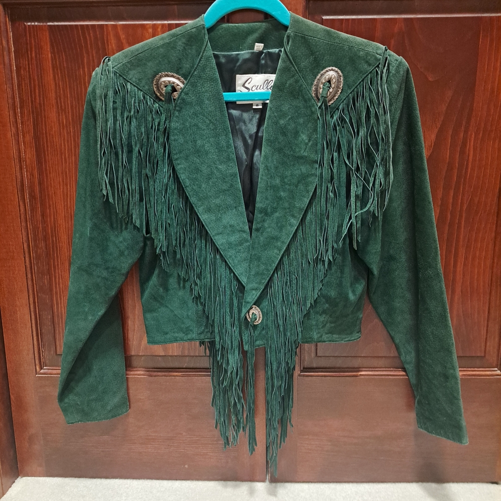 Scully Women's Hunter Green Fringe Blazer